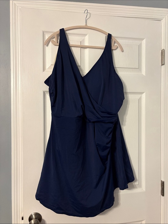 Denim&Co Other - Denim&Co Navy Surplice One-Piece swim dress size 28W